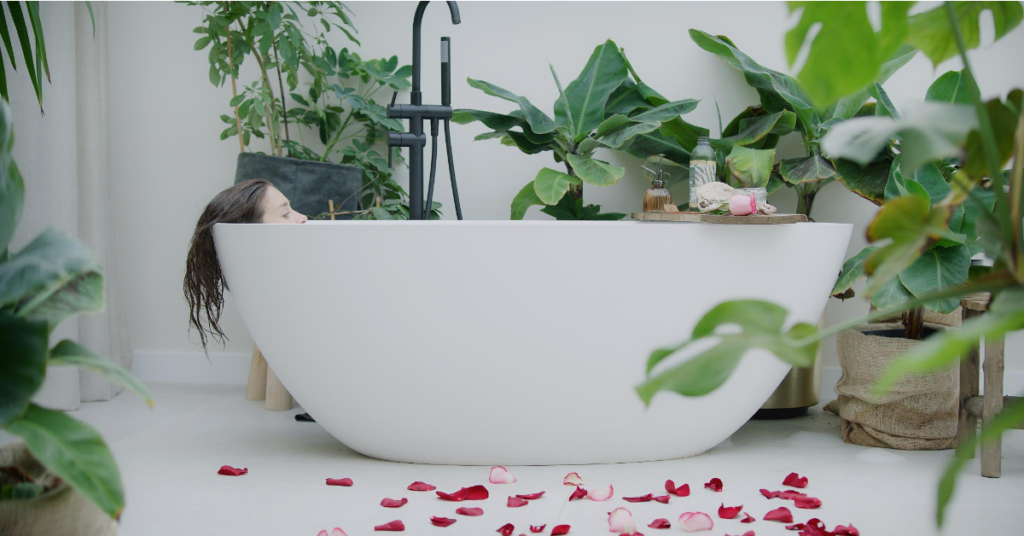 woman in bath tub